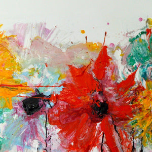 Beaming Blooms - Original Abstract Art