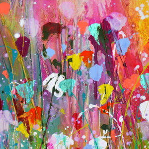 Blooming Happy - Original Abstract Large Art