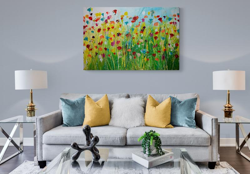 floral artwork on canvas