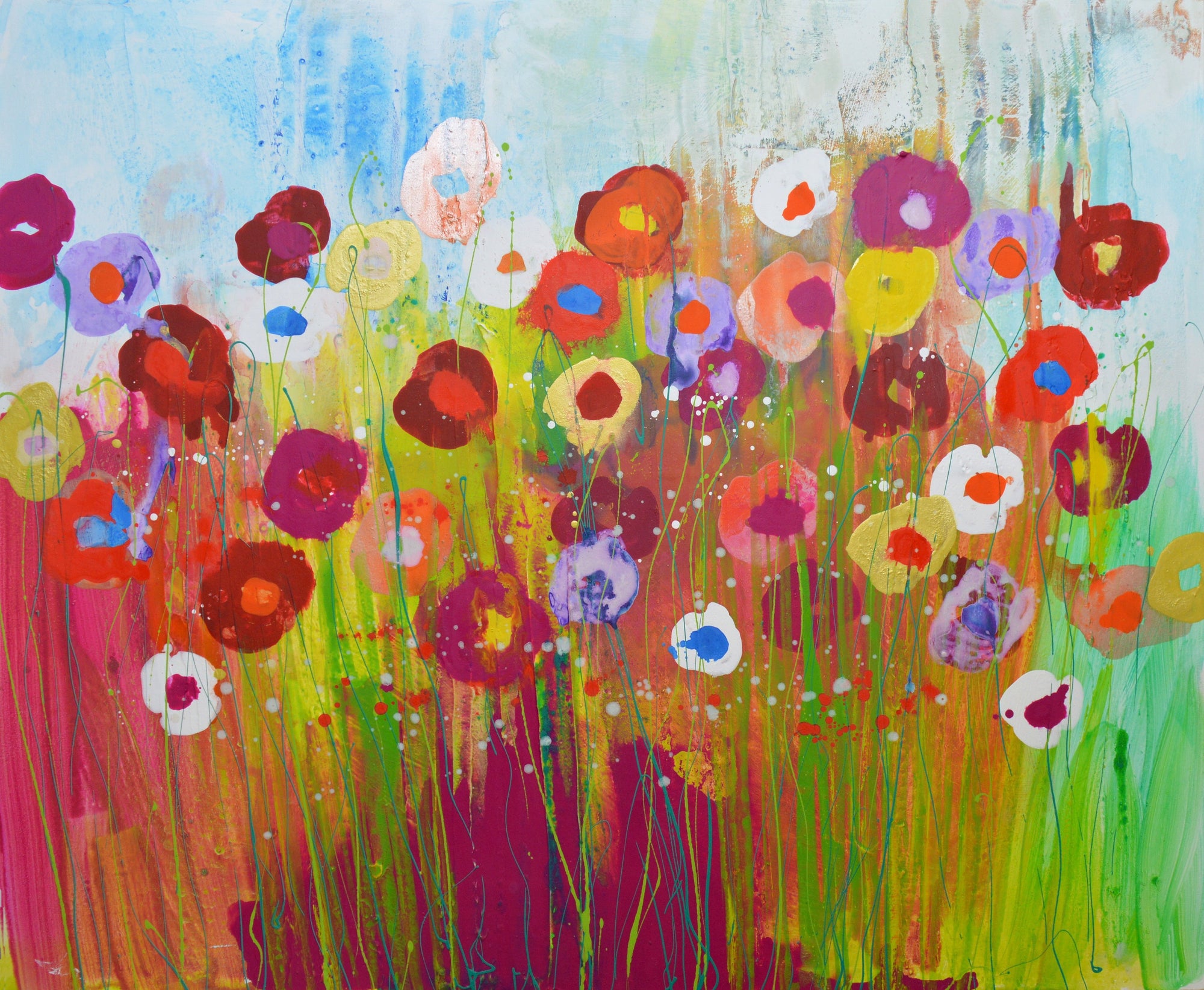 NEW: Gustav's Flowers - Original Abstract Wall Art