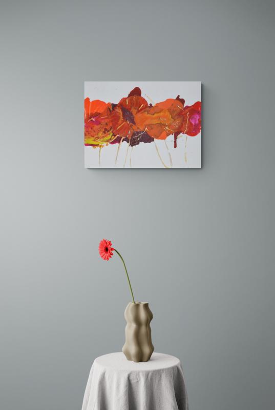 NEW: Neon Poppies- Original Abstract Wall Art