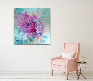 Pink Peony - Large Original Abstract Wall Art