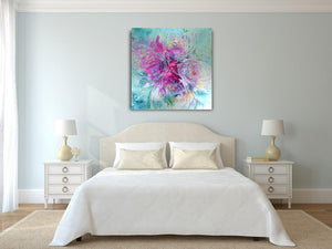 Pink Peony - Large Original Abstract Wall Art